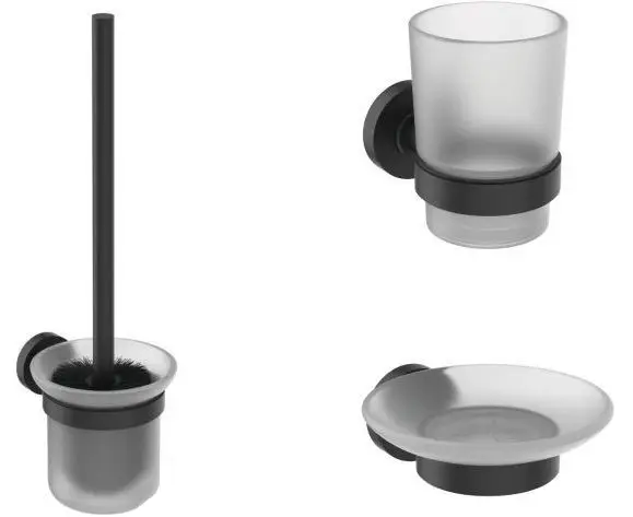 Набор аксессуаров для ванной комнаты Ideal Standard Silk Black IOM, черный матовый (A9245XG)