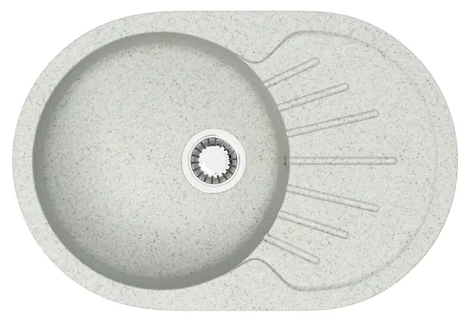 Кухонная мойка AZARIO Flora 730x450x215 искусственный мрамор, цвет светло серый (CS00079916)