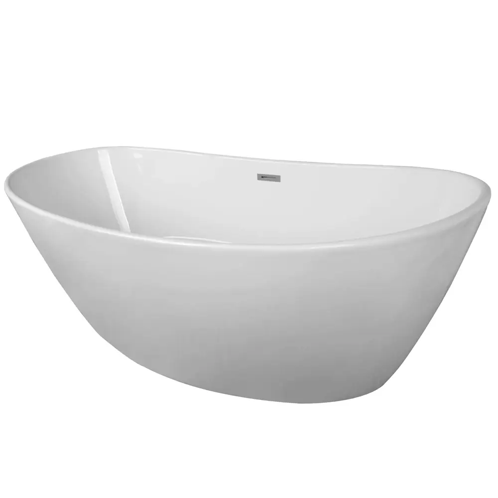 Ванна акриловая Azario EASTON 1800x820x600 мм., белая, отдельностоящая, в комплекте с сифоном и металлической рамой