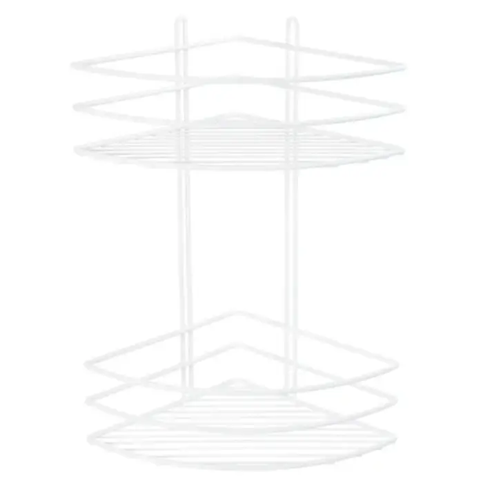 Полка корзина Fixsen двухэтажная, угловая, белая (FX-710W-2)