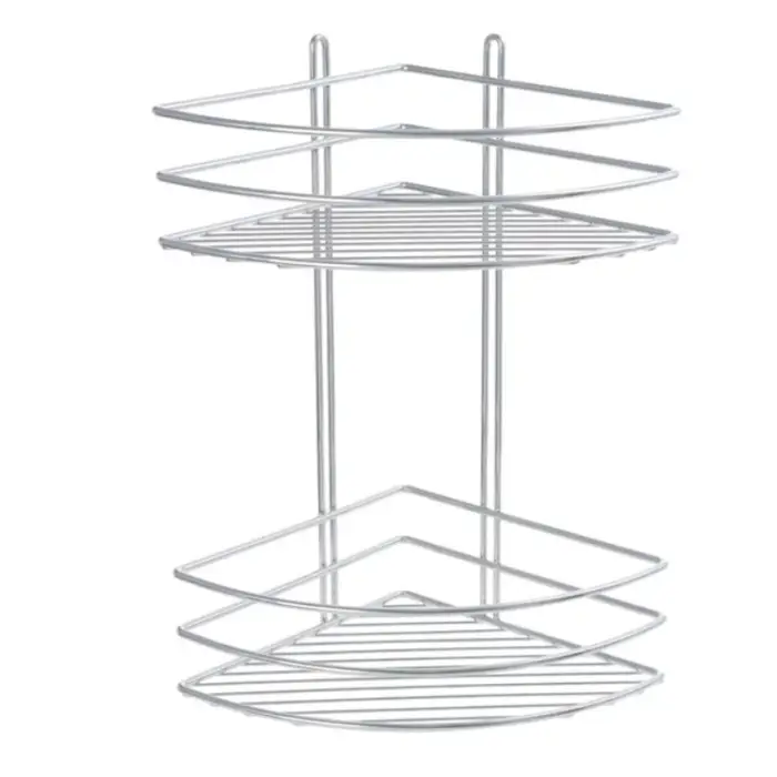 Полка корзина Fixsen угловая, двухэтажная, хром (FX-710-2)