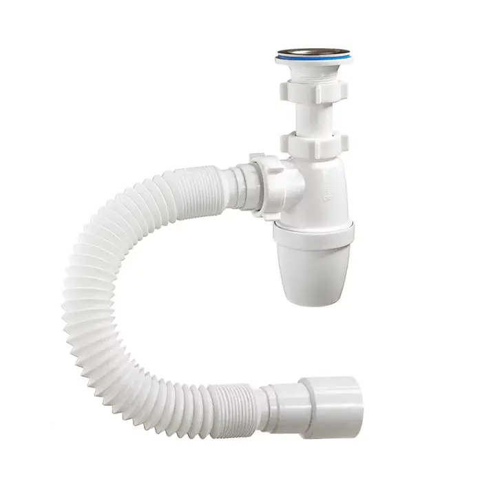 Сифон бутылочный ОРИО 1 1/4 40, малый корпус, с гибкой трубой 40-40/50 (А-3202)