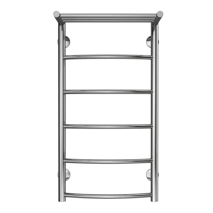 Полотенцесушитель водяной AZARIO VERONA 400/800 с полкой, 5 секций, нижнее/диагональное подключение, 1/2", хром (AZ04148P)