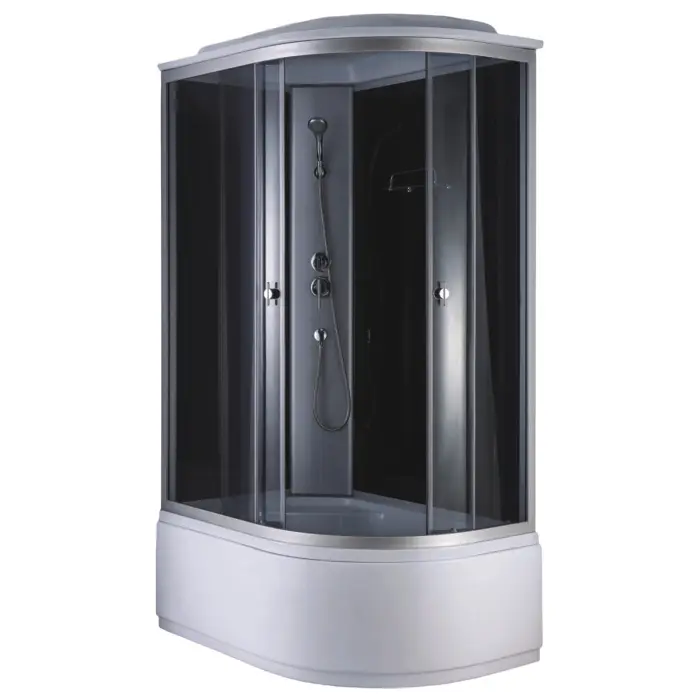 Душевая кабина Loranto 1180x780x2150 левосторонняя, черное заднее стекло, поддон 40 см, тонированное стекло 4 мм, профиль хром матовый (CS-886EATM/B-120)