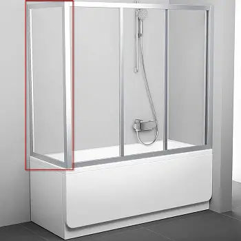 Боковая стенка для шторки на ванну Ravak Supernova APSV 80 профиль Сатин стекло Transpare (95040U02Z1)