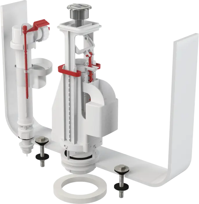Сливная арматура Alca Plast нижний подвод, с двойной кнопкой, хром (SA08AS 1/2" CHROM)