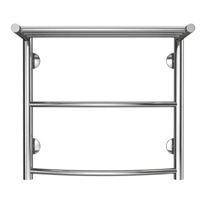 Полотенцесушитель водяной AZARIO VERONA 500/500 с полкой, 2 секции, нижнее/диагональное подключение, 1/2", хром (AZ04155P)