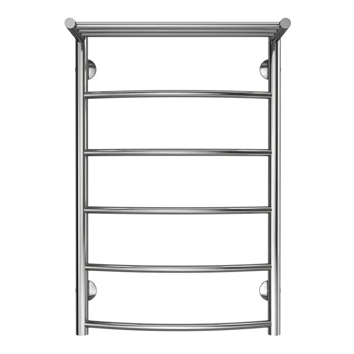 Полотенцесушитель водяной AZARIO VERONA 500/800 с полкой, 5 секций, нижнее/диагональное подключение, 1/2", хром (AZ04158P)