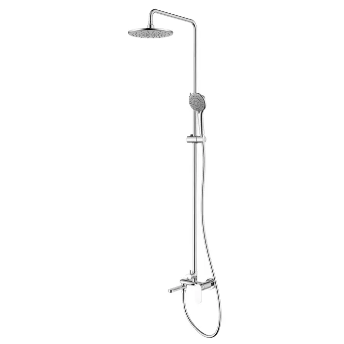 Душевая система Azario FLORIDA ROUND с круглым тропическим душем, поворотным изливом, хром (AZ-WSA654233C)