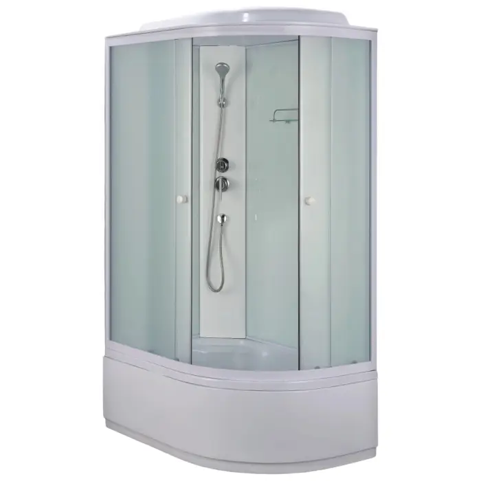 Душевая кабина Loranto 1180x780x2150 левосторонняя, белое заднее стекло, поддон 40 см, матовое стекло 4 мм, профиль белый (CS-886EDTM/W-120)