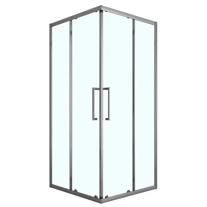 Душевое ограждение Loranto 90x90x190 раздвижная дверь, прозрачное стекло 6 мм, профиль серый матовый (CS-AB01GG-90)