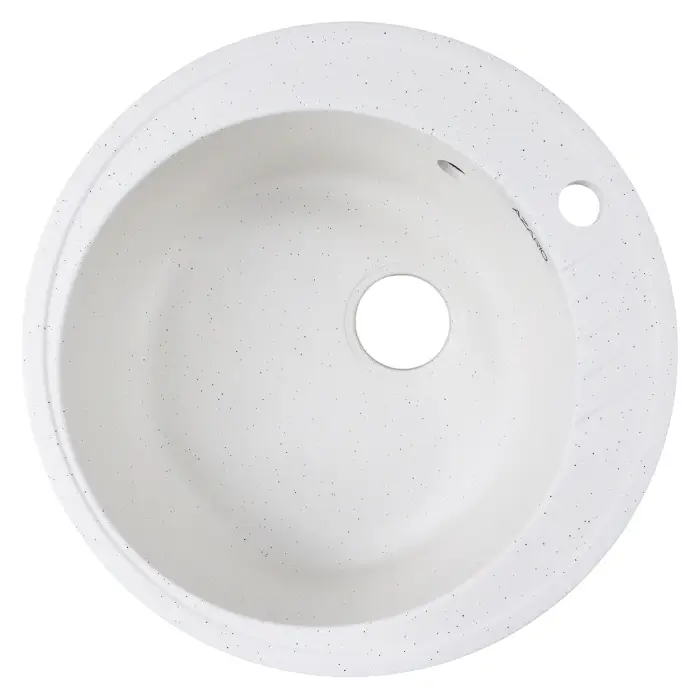 Кухонная мойка AZARIO Solo 505x505x190 искусственный мрамор, сифон в комплекте, цвет белый крап (CS00105233)