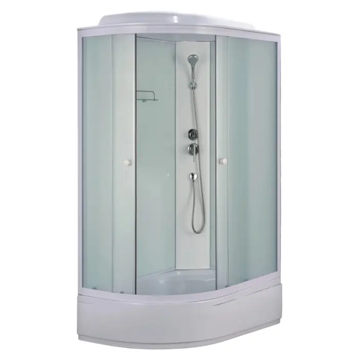 Душевая кабина Loranto 1200х800х2150 правосторонняя, белое заднее стекло, поддон 26 см, матовое стекло 4 мм, профиль белый (CS-985-RTM/W-120)