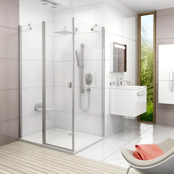 Неподвижная душевая стенка Ravak Chrome CPS-90, профиль хром,стекло прозрачное