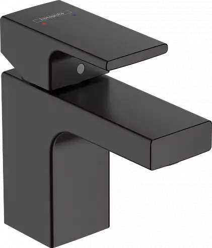 Смеситель для раковины  Vernis Shape 70 со сливным гарнитуром, матовый черный (71560670)