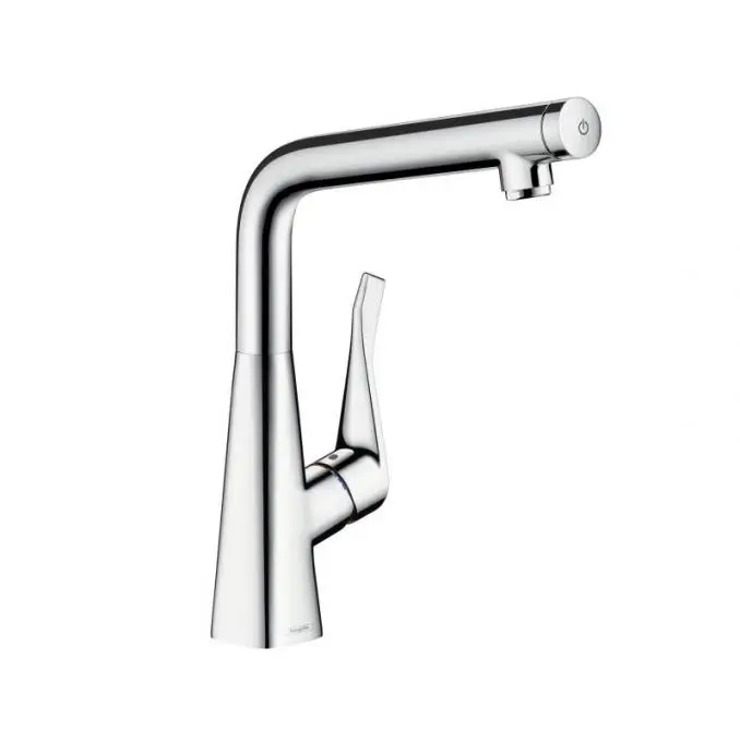 Смеситель для кухонной мойки Hansgrohe Metris Select M71 320, ламинарная струя, кнопка Select, однорычажный, хром 14883000