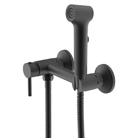 Гигиенический душ Azario Dies со смесителем, керамический картридж, шланг 150 см, черный матовый (AZ-KFX04B)