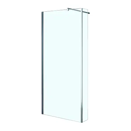Душевая перегородка Loranto 100x195 Walk-in. Доп.створка 20см. Регулируемый кронштейн 80-100 Прозрачное стекло 6 мм. Профиль Хром (CS-L801 100)
