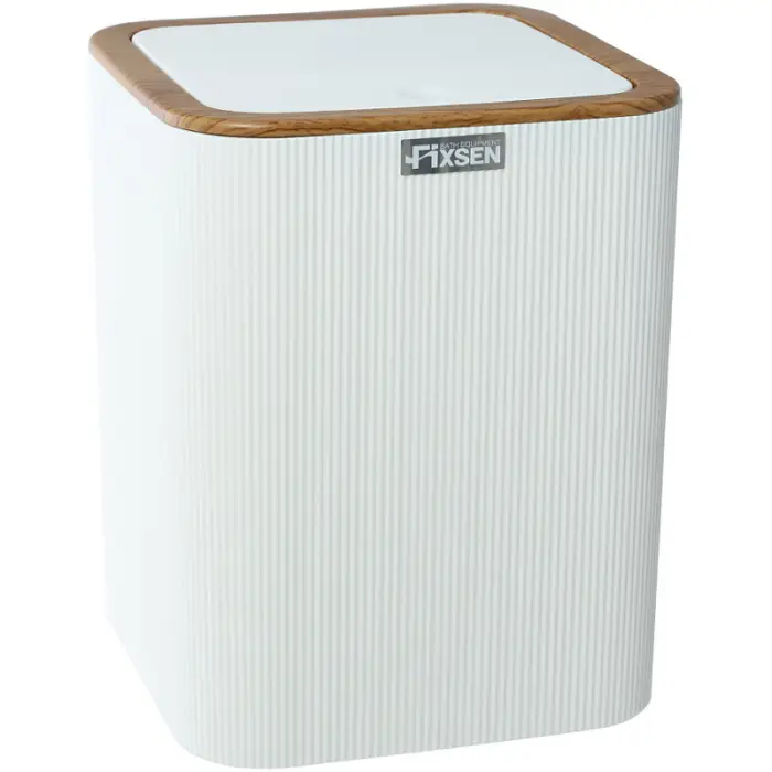 Ведро для мусора Fixsen White Wood 5 литров, пластик, белый (FX-402-6)