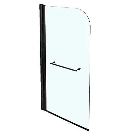 Шторка на ванну Jacob Delafon Odeon Up 80x145 с полотенцедержателем, стекло прозрачное, профиль Черный  (E4932-BL)