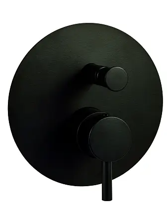 Смеситель для душа Paffoni LIGHT встраиваемый на 2 выхода, девиатор-кнопка,черный матовый (LIG015NO)