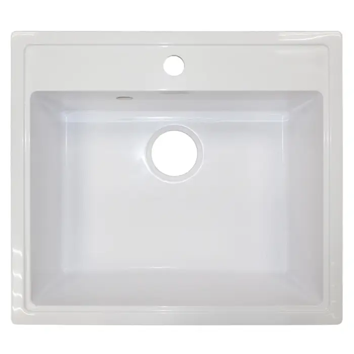 Кухонная мойка AZARIO Onda 565x505x200 искусственный мрамор, сифон в комплекте, цвет белый (CS00105221)