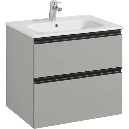 Тумба под раковину Roca DOMI Модуль 600 мм, подвесная, 2 ящика, серый матовый (Z.RU93.0.787.3)