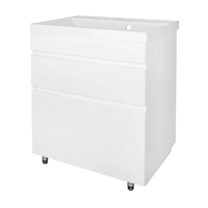 Комплект AZARIO Тумба Эстима 60/2Н 595х447х850 напольная, с раковиной Астория 60, белый глянцевый (CS00094592)