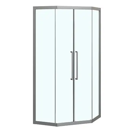 Душевое ограждение Azario Осака 1000х1000х1950 две сдвижные двери, прозрачное стекло 5 мм, профиль графит матовый (AZ-092K2-100-MGR-CL)