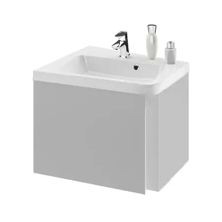 Тумба под раковину Ravak SD 10° 55 L, подвесная, левая, cерый глянец