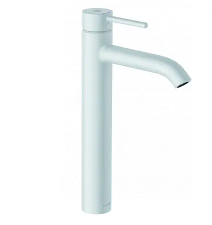 Смеситель для раковины-чаши KLUDI BOZZ WHITE высокий, керамический картридж, белый матовый (382865376)