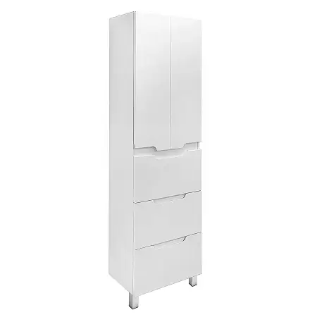 Пенал напольный Azario KANTRI 50/3 500х35х1900, белый глянец (CS00097266)(CS00097265)