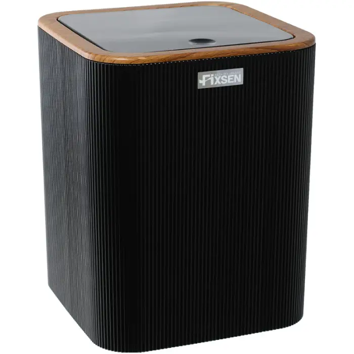 Ведро для мусора Fixsen Black Wood 5 литров, пластик, черный (FX-401-6)
