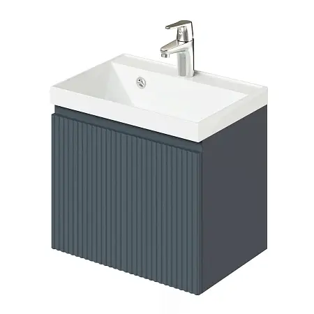 Комплект тумба Итана Kate 50 (494х344х448) подвесная, с раковиной Clarissa 50, антрацит (CS00090877)