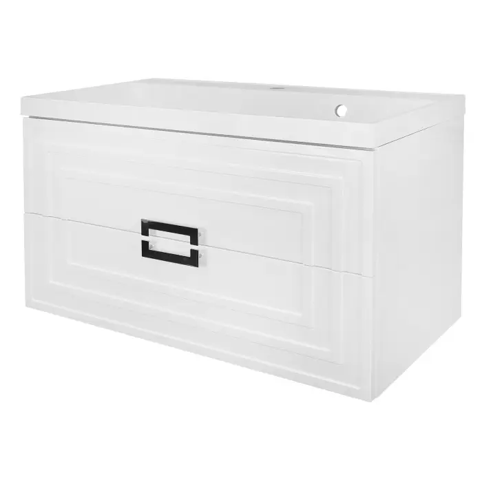 Комплект Тумба Azario ARMARIO 90/2 900х450х585 подвесная, с раковиной CLASSIK 90, белый глянцевый (CS00096962)