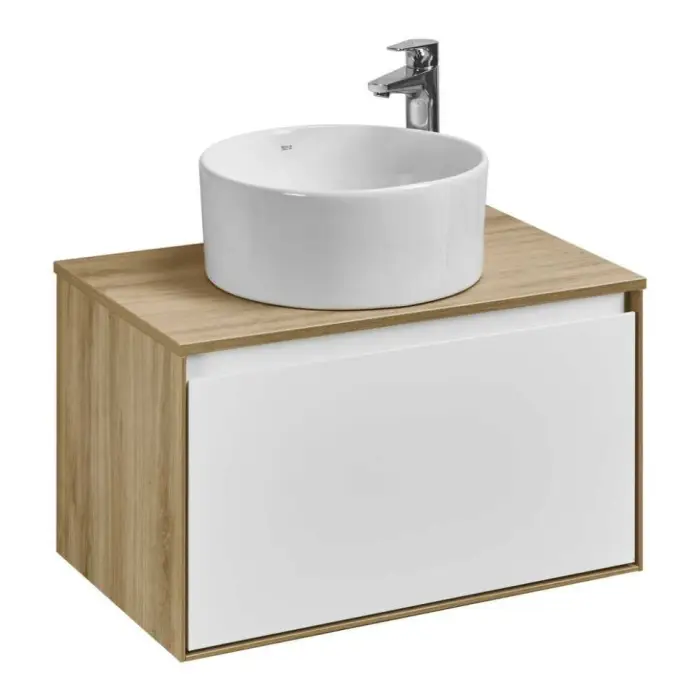 Тумба под раковину Aquaton Либерти 70 дуб эльвезия, белый глянец (1A279801LYC70)