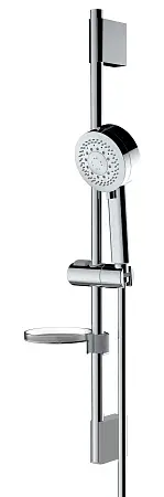 Душевой гарнитур Bossini KIRA: ручной душ 3 режима, душевая штанга, мыльница, шланг Cromolux 200 см, хром (DE60222.030)