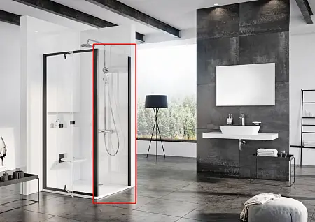 Боковая неподвижная стенка Ravak Pivot PPS-90 черный + транспарент (90G70300Z1)