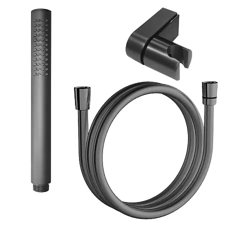 Душевой набор Azario: душевая лейка + держатель для лейки + ПВХ шланг для душа 1,2м, графит (CS00088965)