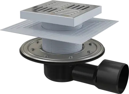 Душевой трап Alcadrain с решеткой хром (APV3444)