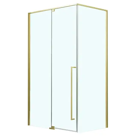 Душевое ограждение Azario MALE 1200х800х1950 прозрачное стекло 6 мм, профиль брашированное золото (AZ-J50-12080-BGL-CL)