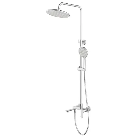 Душевая система Azario Alanti с круглым тропическим душем, керамический картридж, шланг 150 см, сатин (AZ-K2332BN)