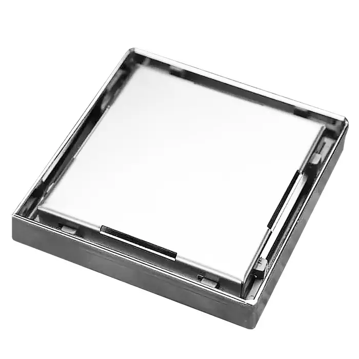 Душевой трап Loranto LIBRA 100x100 мм прямой сток, решетка из нержавеющей стали под плитку, гидрозатвор сухой (3065.0A050K.10.1)