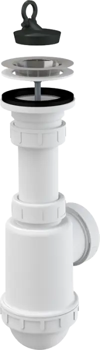 Cифон для мойки Alcadrain c нержавеющей peшeткой 70 мм ( A441-DN50/40 )