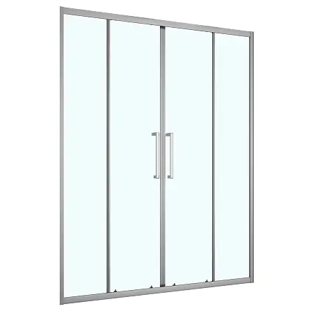 Душевая дверь Loranto 150x190 раздвижная, прозрачное стекло 6 мм, профиль серый матовый (CS-AB04GG-150)