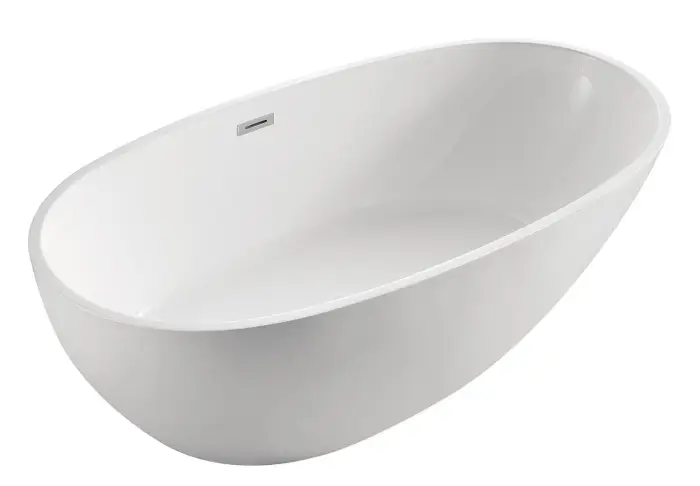 Ванна акриловая Azario LEEDS 1685х840х580 отдельностоящая, в комплекте с сифоном и металлической рамой, цвет белый (LEE17085)