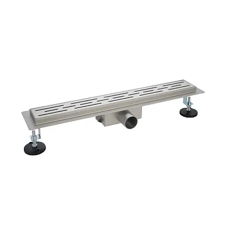 Душевой лоток AZARIO 500 мм, D40(50), металлическая перфорированная решетка, металлический желоб, гидрозатвор (AZT2FT01500)