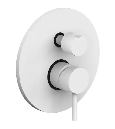 Смеситель для душа Paffoni LIGHT встраиваемый, на 2 выхода, девиатор-картридж, белый матовый (LIG018BO)