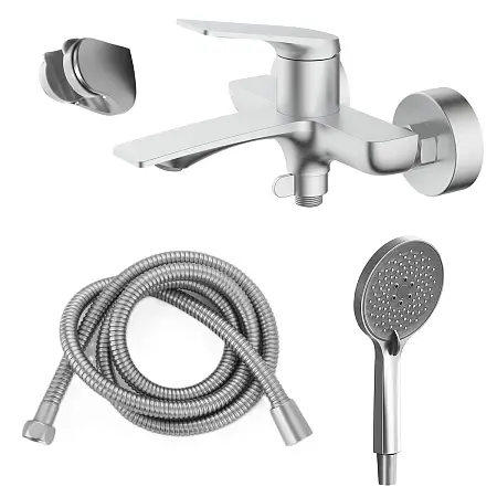 Смеситель для ванны Azario Lursy с ручным душем, керамический картридж, шланг 150 см, сатин (AZ-K3049BN)