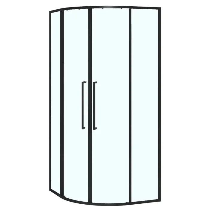 Душевое ограждение Azario SHANGHAI 1000х1000х1950 четверть круга, прозрачное стекло 6 мм, профиль черный матовый (AZ-S43-100-MB-CL)